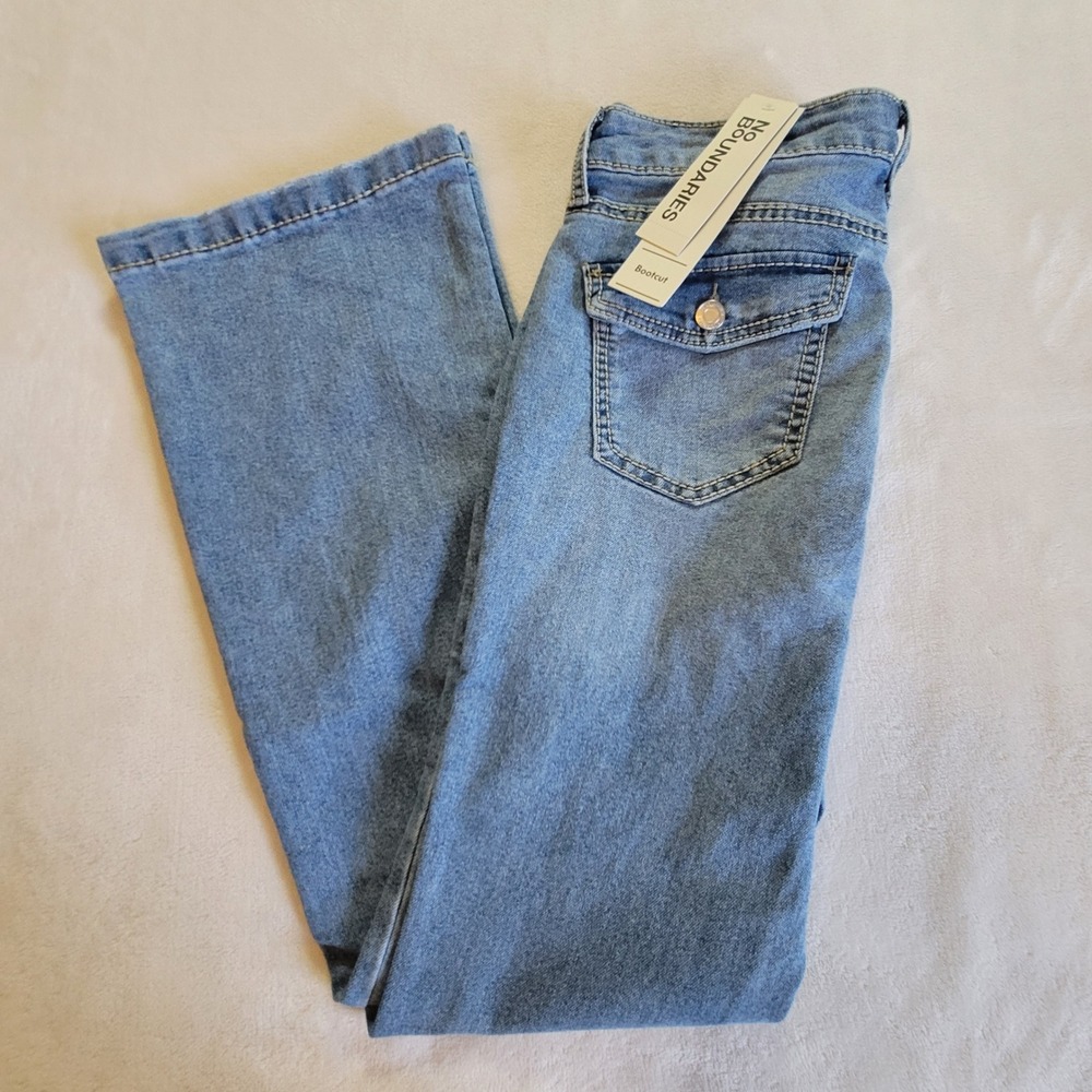 NWT No Boundaries Bootcut Jeans Women 10 Blue Light Medium Wash Mid Rise New